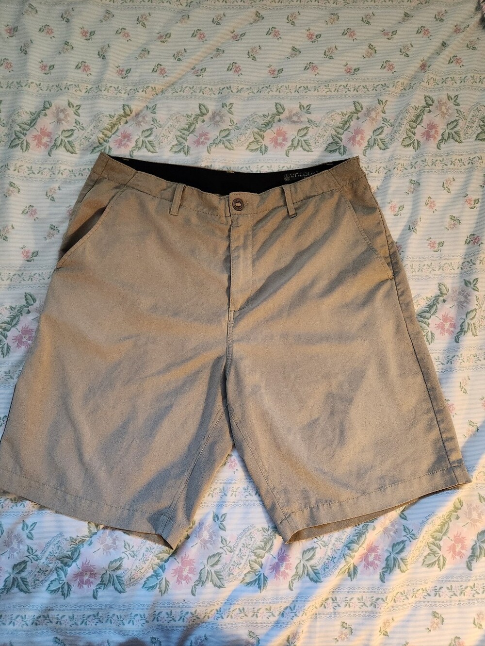 Volcom Men's Khaki Flat-Front Casual Shorts